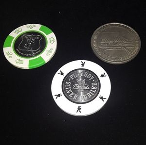 3 Vtg Casino Chips Playboy Club Jackpot Vegas lot